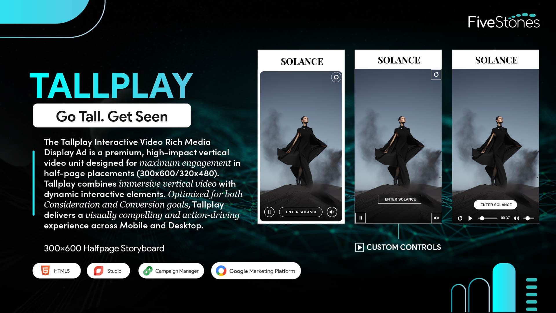 Tallplay Interactive Video Rich Media Display Ad Halfpage Storyboard Design